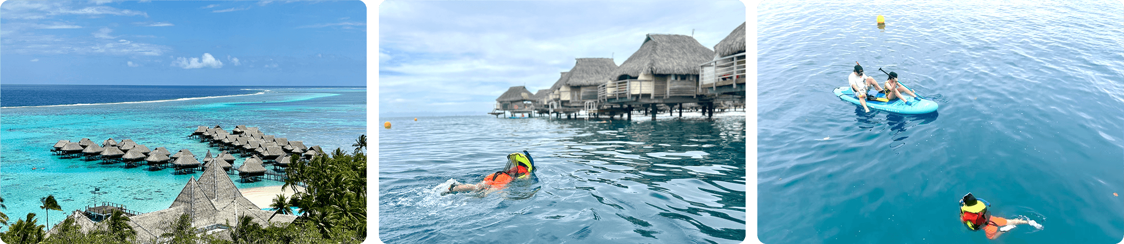 Ferry from Tahiti to Moorea with mountain views